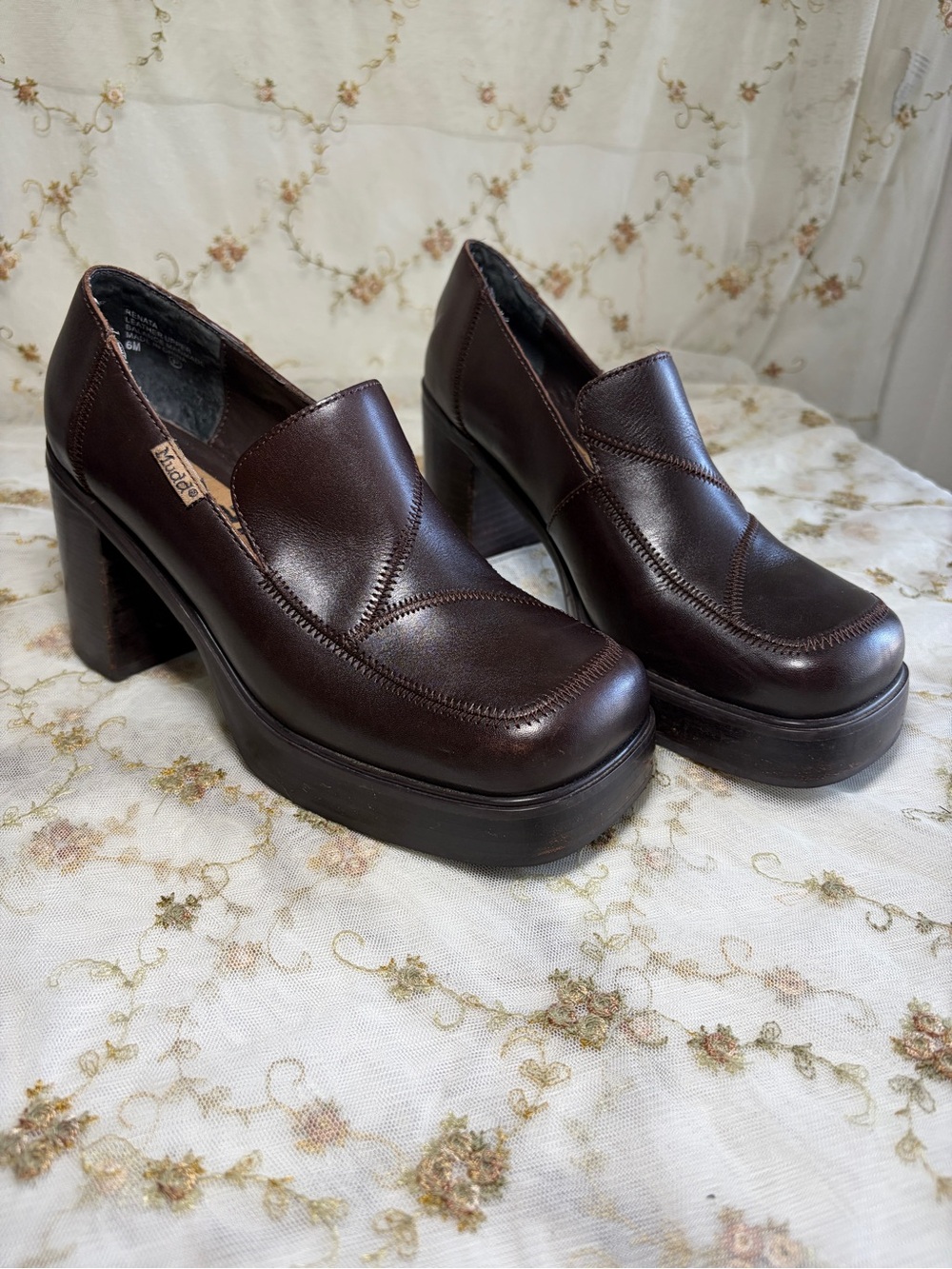 Mudd Dark Brown Platform Slip-On Heels